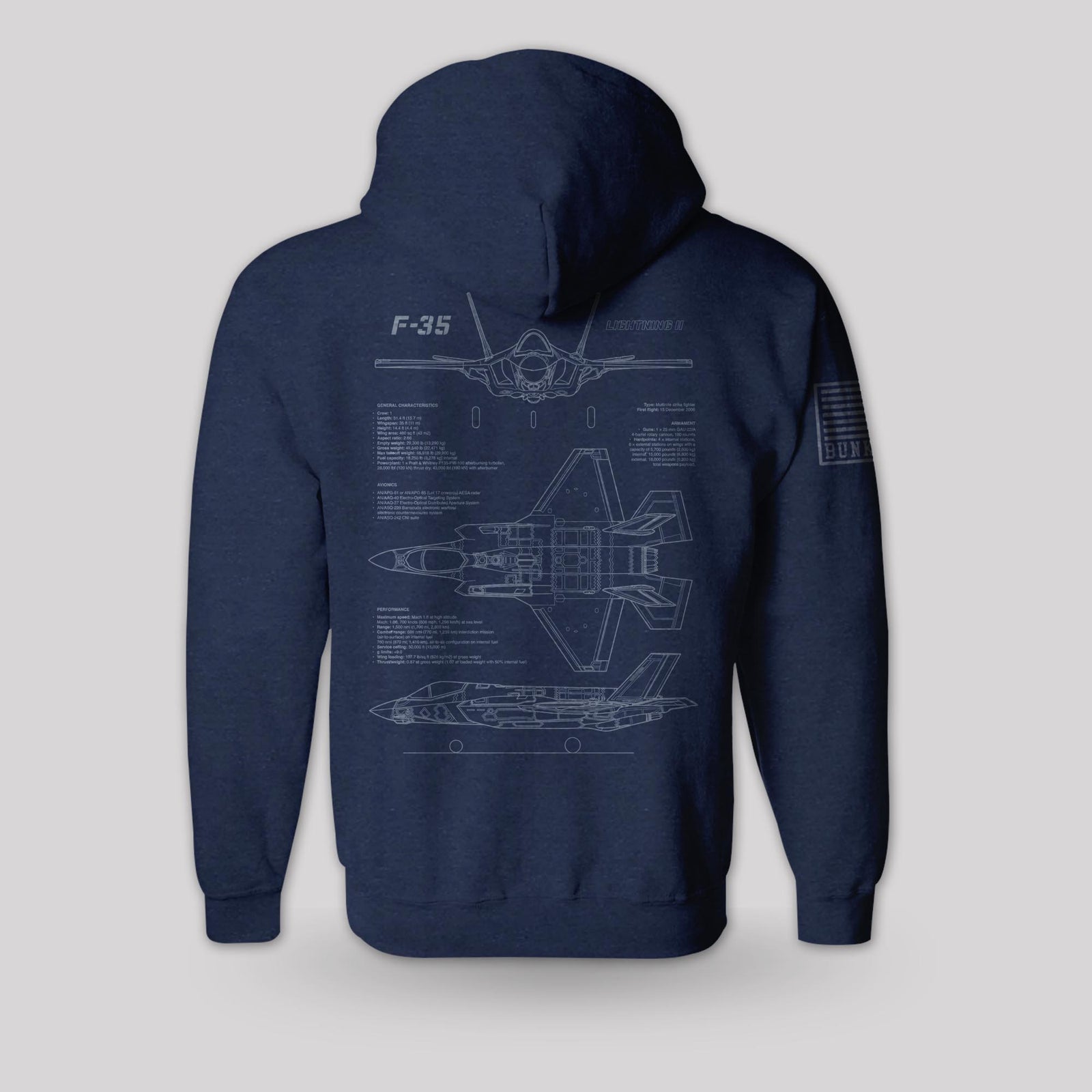 F-35A Blueprint - Hoodie