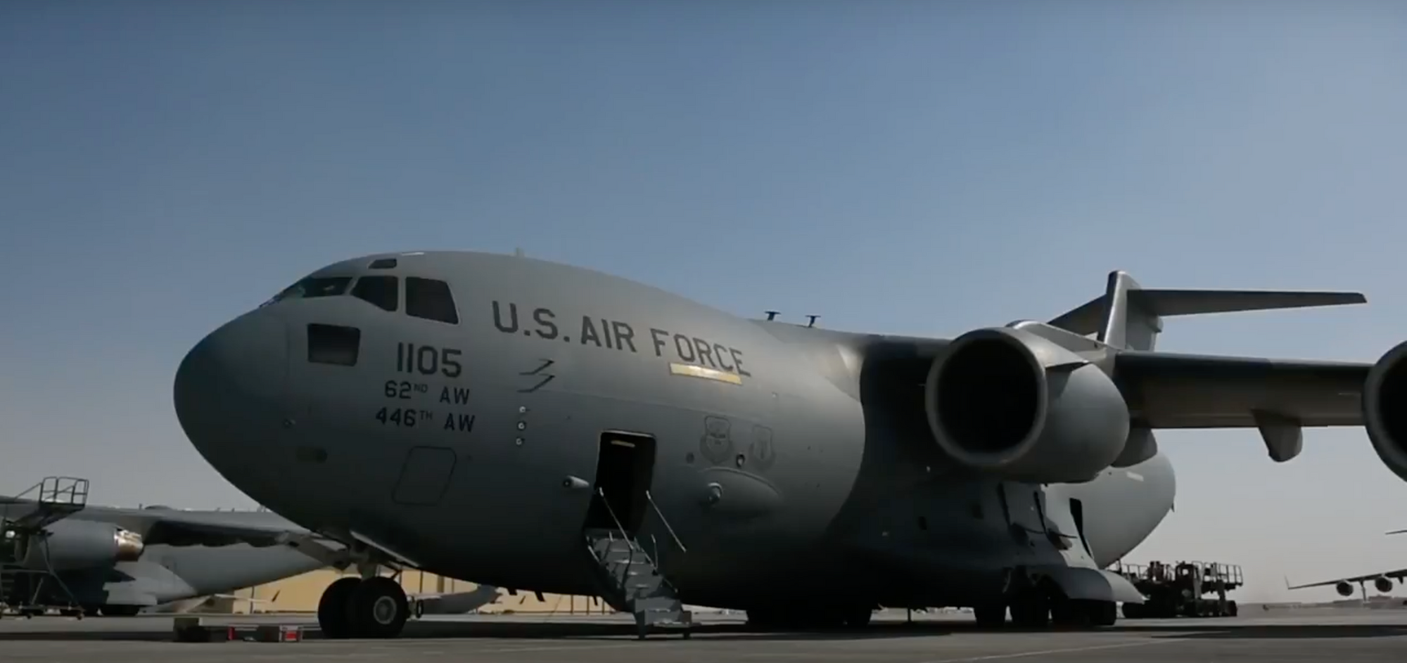 A C-17 crew loads cargo and performs rapid delivery