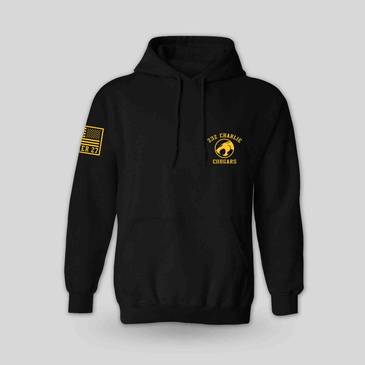 232 Charlie Company - Cougars pullover hoodie, front view