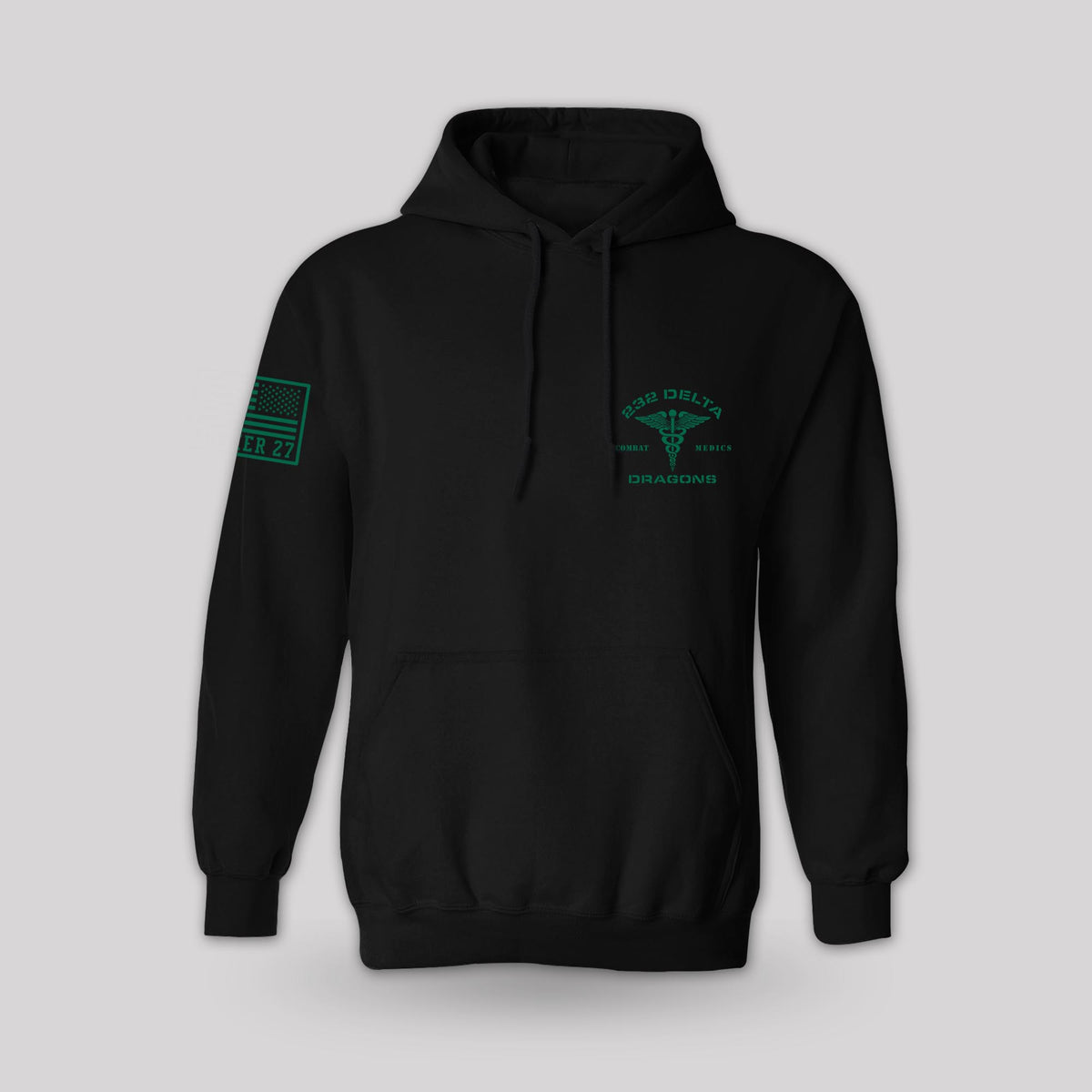 232 Delta Company - Dragons pullover hoodie, front view