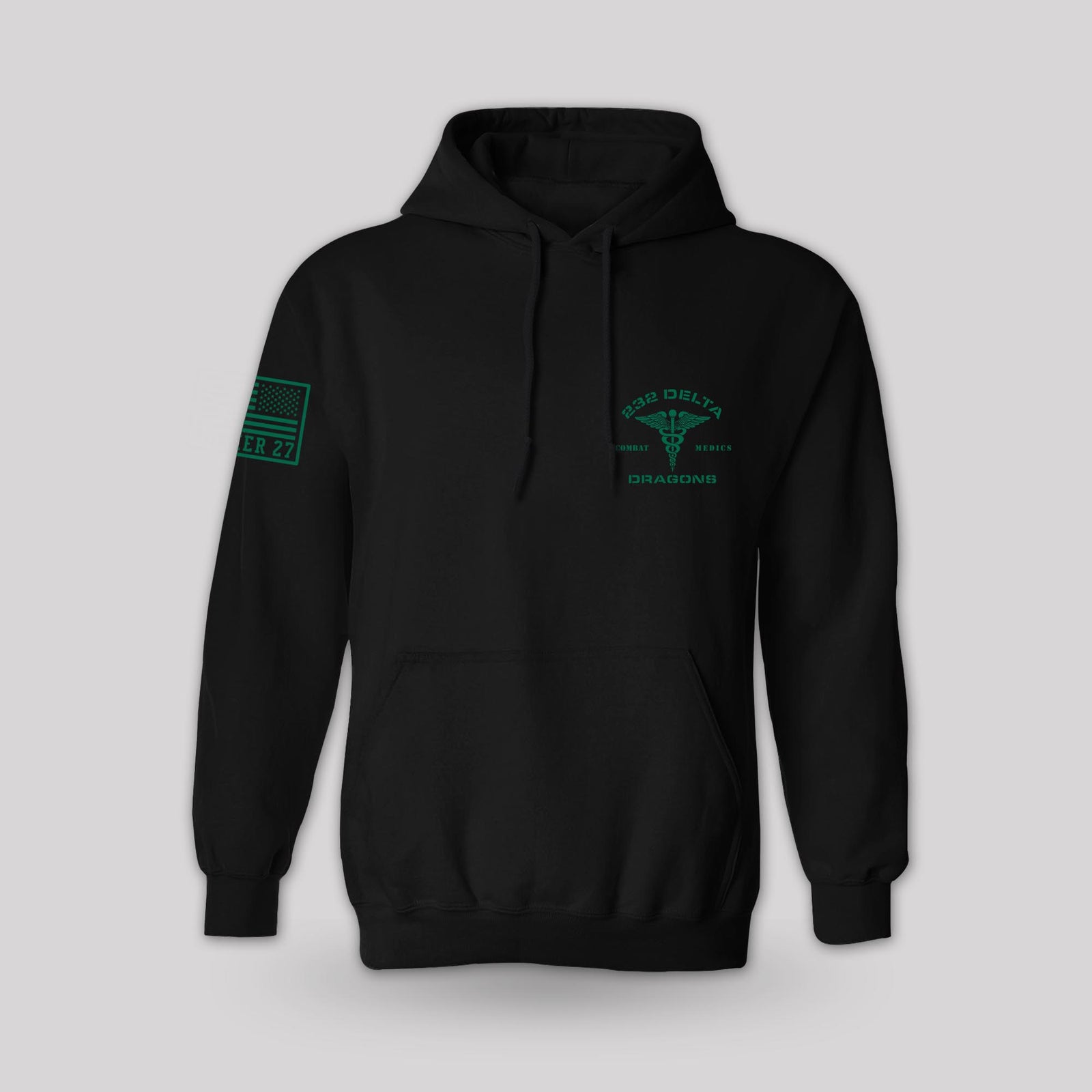 232 Delta Company - Dragons pullover hoodie, front view