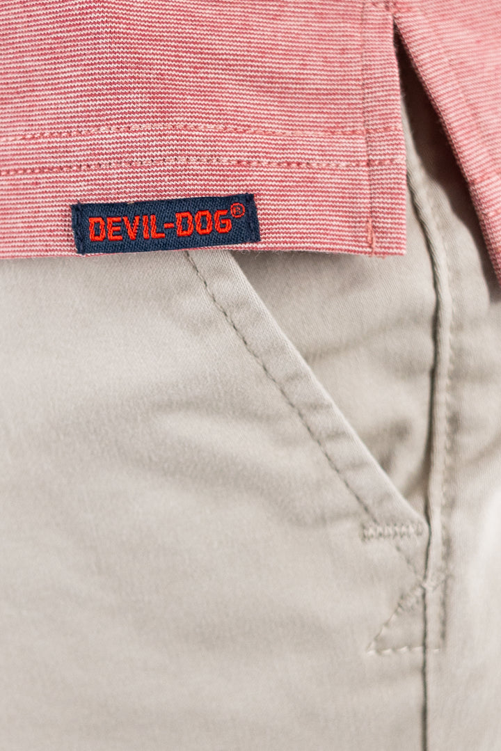 DEVIL-DOG® Feeder Stripe Polo - Melange Withered Red