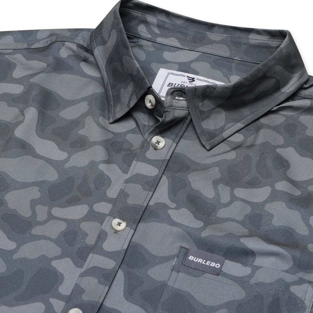 Performance Button Up -  Stone Camo