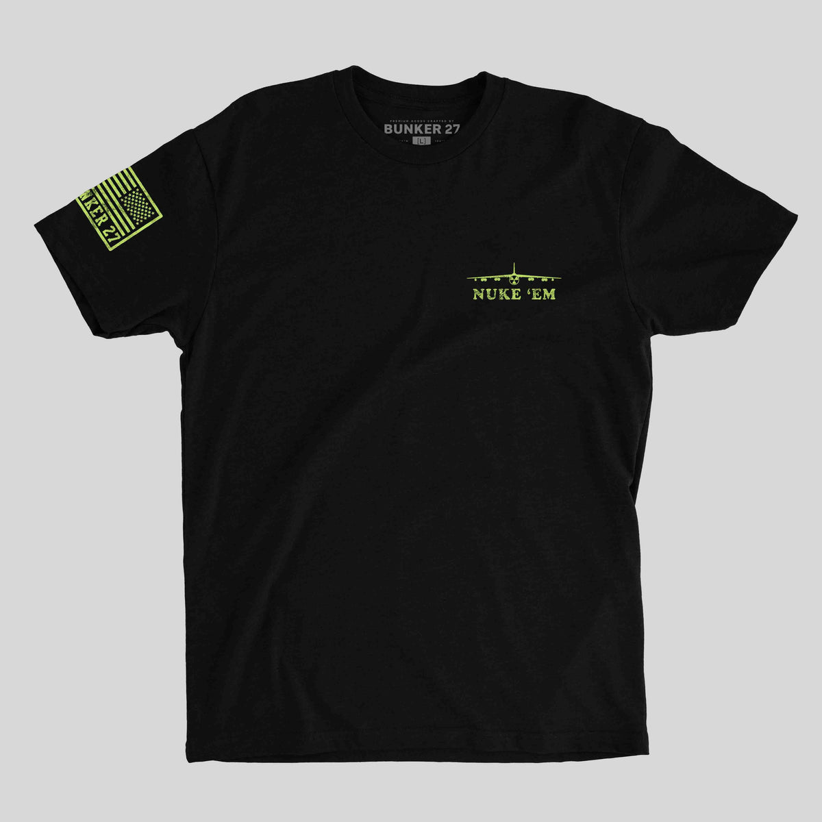 Nuke'em Till They Glow graphic t-shirt by Bunker 27, view 2