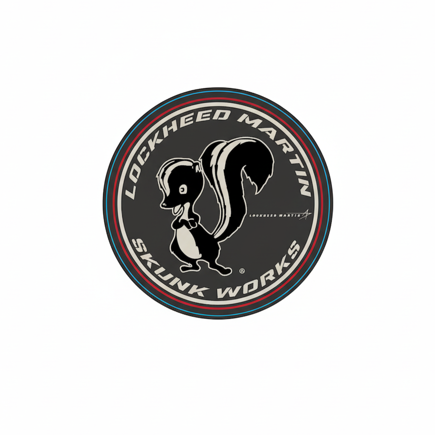 Logo of Lockheed Martin Skunk Works with dimensions indicated