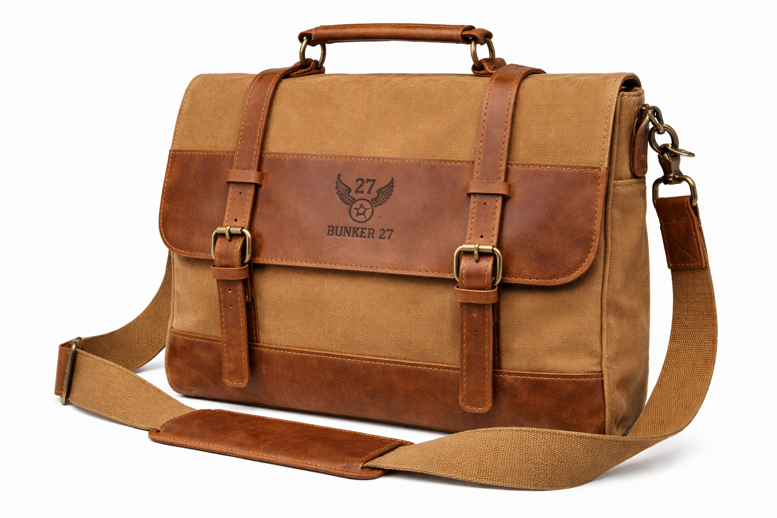 Bastion – Waxed Canvas Brief Coffee