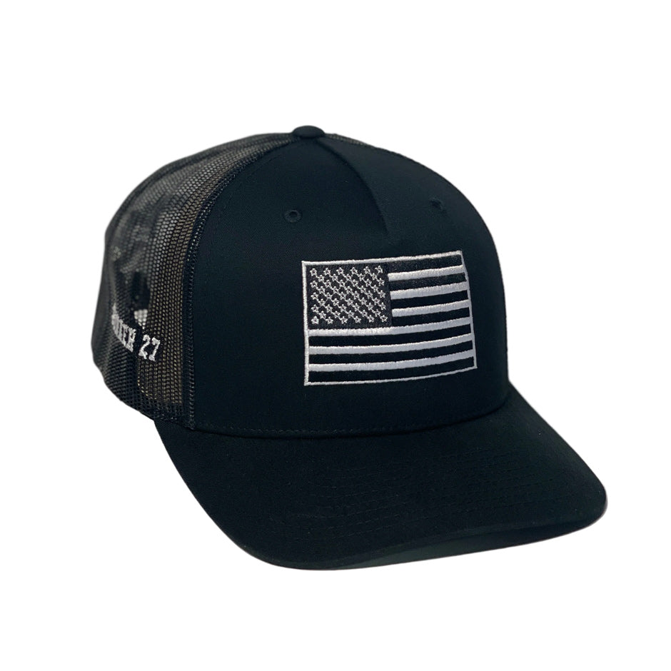 USA Flag Hat - Black