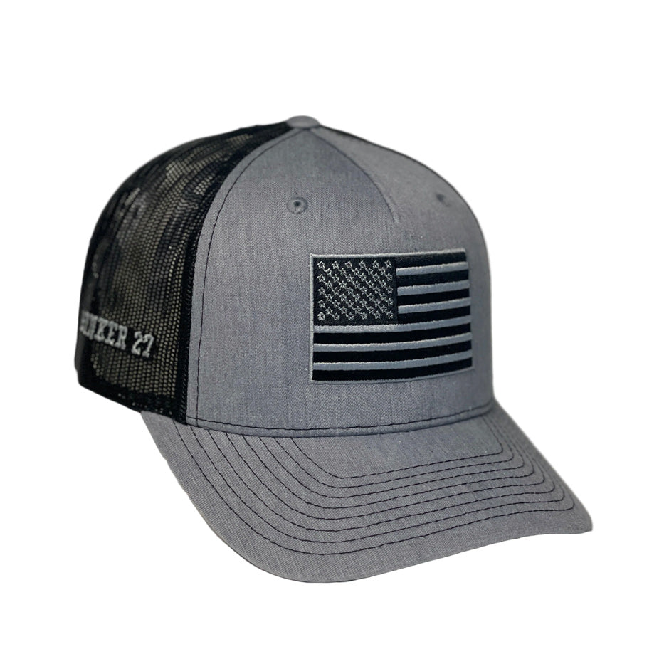 USA Flag Hat - Gray & Black