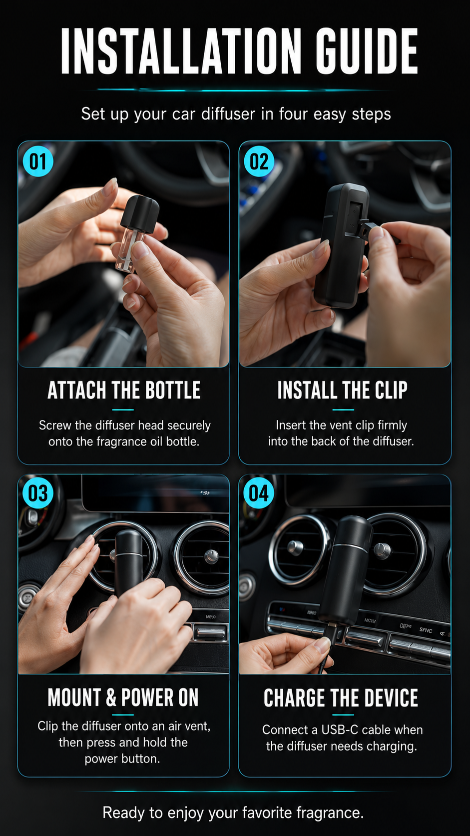 Car Waterless Aromatherapy Diffuser