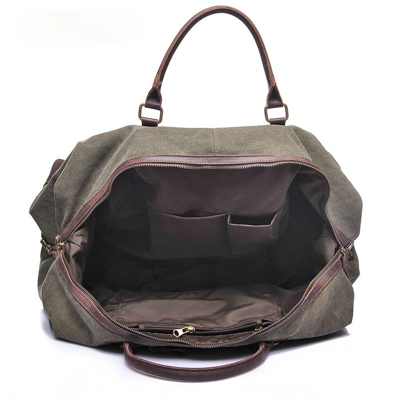 Travel Canvas Leather Duffle Bag