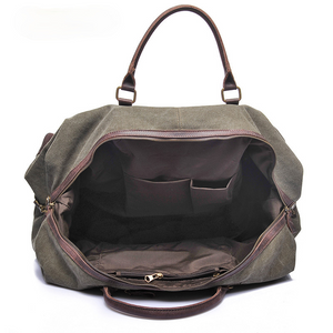 Travel Canvas Leather Duffle Bag