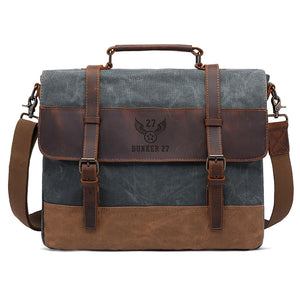 Vintage Horse Leather Messenger Laptop Bag