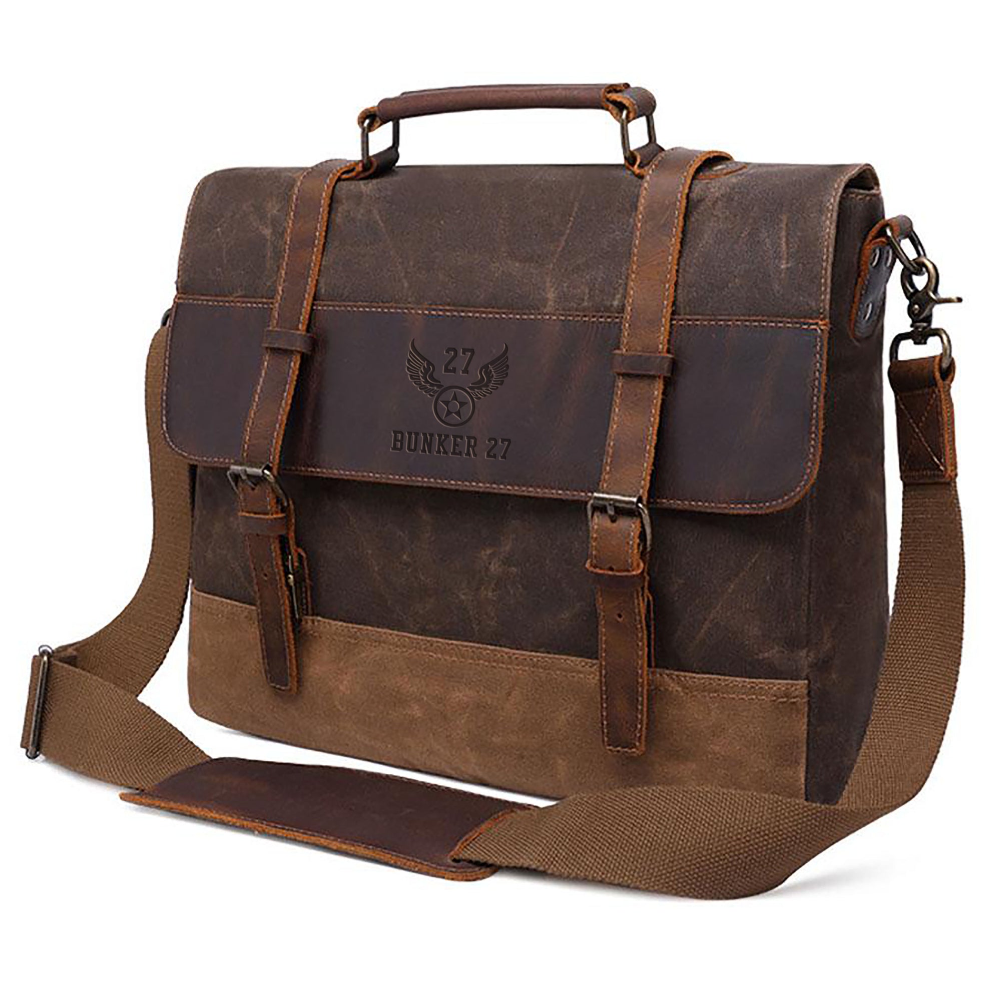 Vintage Horse Leather Messenger Laptop Bag