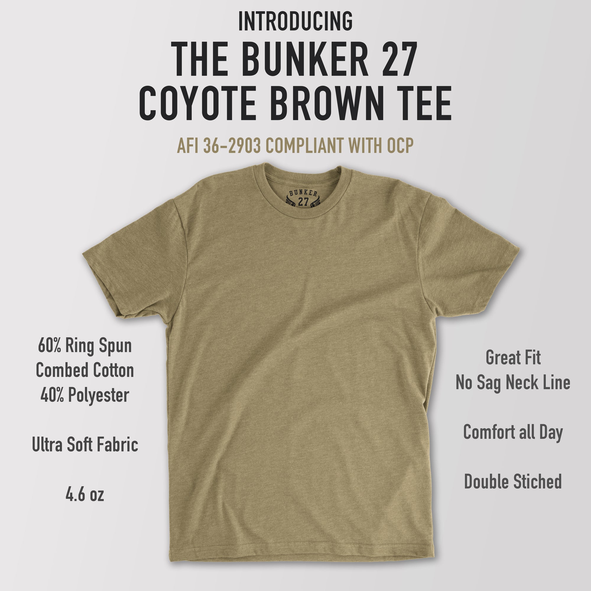 Coyote Brown T-Shirt AFI 36-2903, Bunker 27