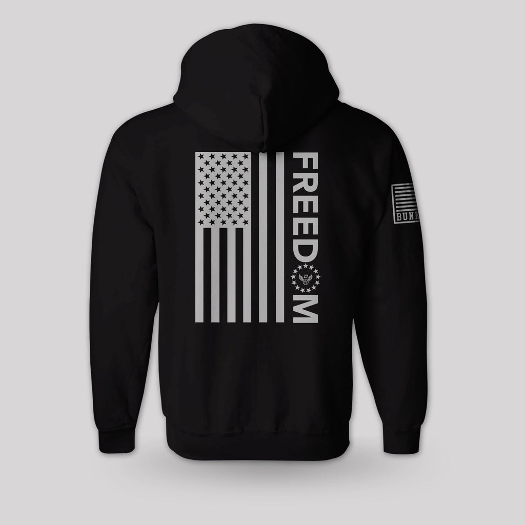 ☆FREEDOM☆ Logo Pique Sweatshirt Black FD24FMSS0470BK FreedomflagHoodiebackblackgray