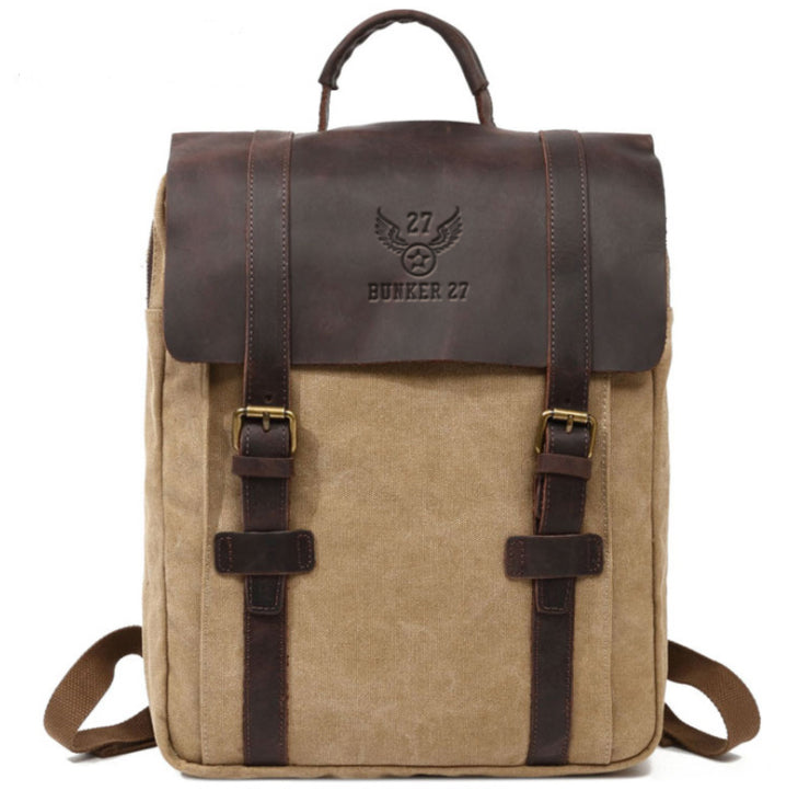 canvas and leather backpack military Men's Roll-top Oil Wax More than a backpack It comes in 5 different colors SINGLE SKULL - CANVAS BACKPACK
