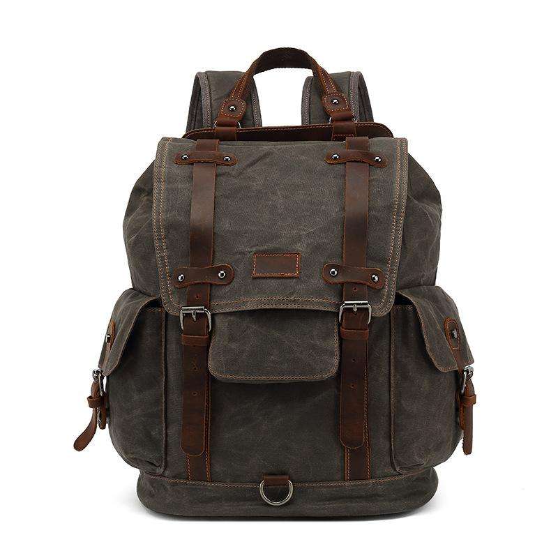 Travel Canvas Leather Backpack