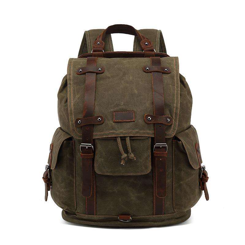 Travel Canvas Leather Backpack