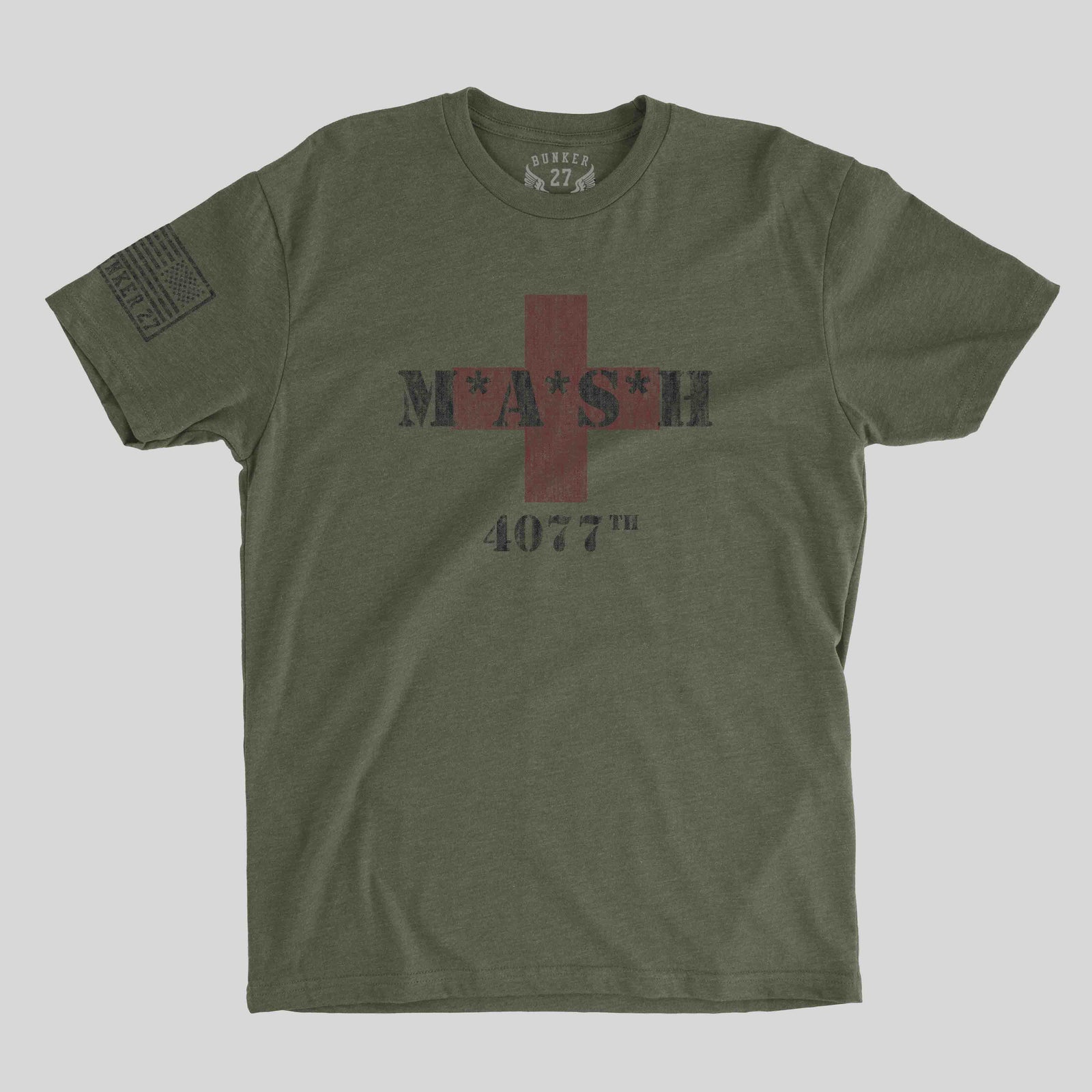 Bunker 27 MASH 4077 military graphic t-shirt