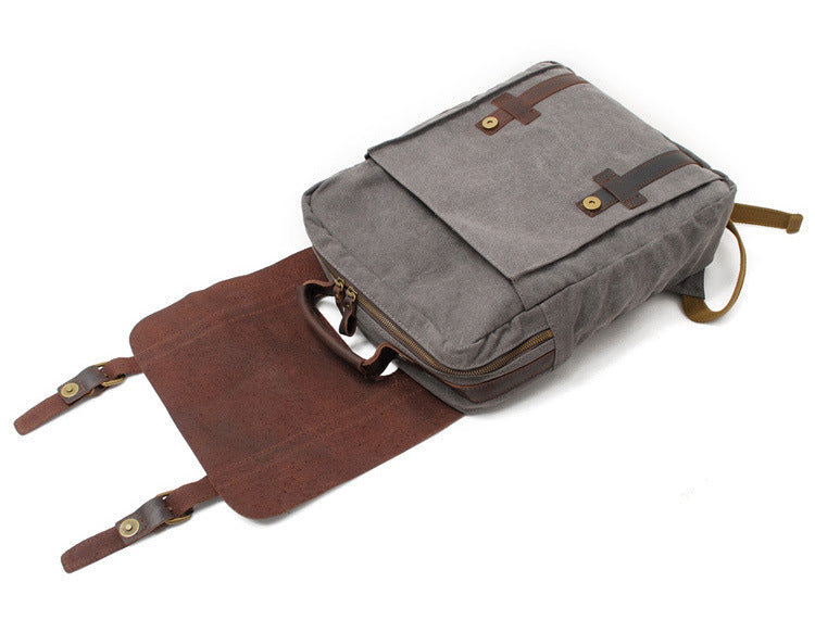 Canvas Leather Knapsack