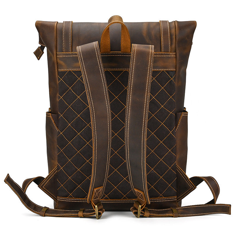 Vintage Crazy Horse Leather Rucksack - BUNKER 27